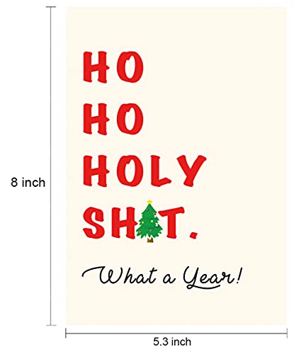 Funny Christmas Card - Holy Shit, What a Year! 5.3" x 8"
