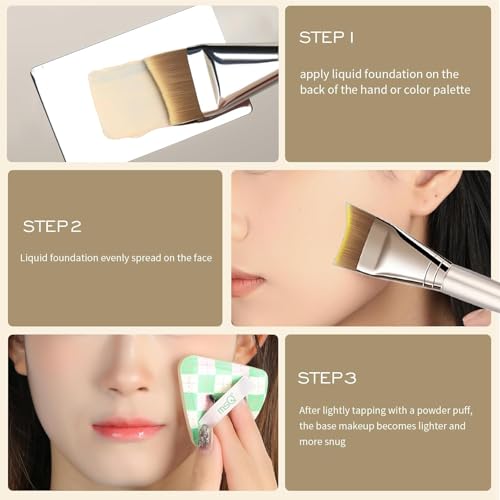 ZORLYS Angled Ultra-Thin Foundation Brush & Face Mask Applicator