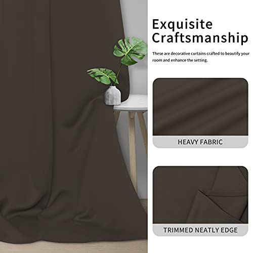 Easy-Going Blackout Curtains, Thermal Insulated Grommet Drapes, 42x84, Coffee
