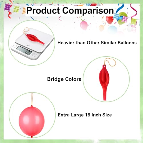 14 Pack Large Thickened Neon Punching Balloons - 7 Colors