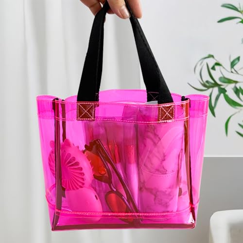 TotePrint Clear Small Tote Bag & Travel Makeup Pouch with Handle