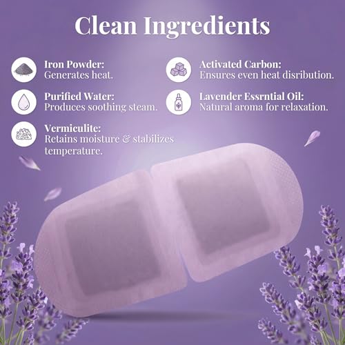 RAQEHO 6-Pack Lavender Self-Heating Steam Eye Mask for Dry Eye Relief