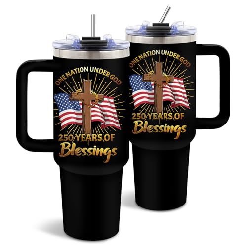 40oz Patriotic Stainless Steel Tumbler for 250th Anniversary USA Gift