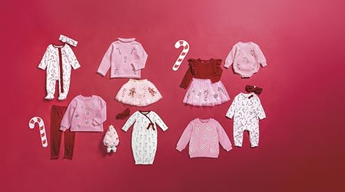 Mud Pie Baby Girls' Christmas Candy Cane One-Piece 6-9 Months Red