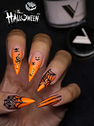 Wsimily 12 Sheets Halloween Nail Stickers 3D Self-Adhesive Art Decals