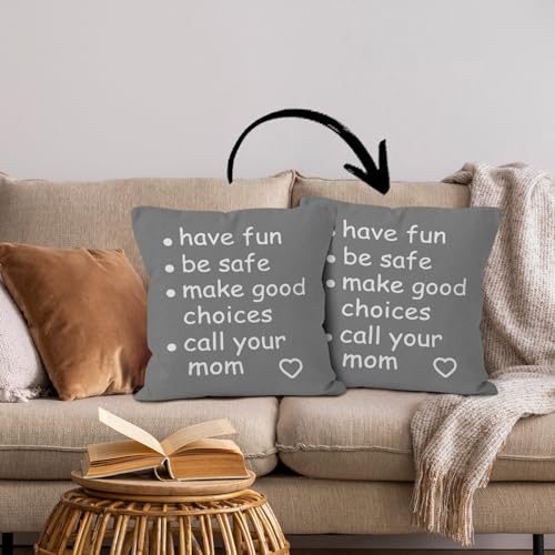 HIWX Inspirational Black Throw Pillow Cover, 18x18 Inch
