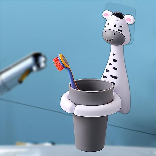 SooGree Kids Toothbrush Holder with Cup - Wall-Mounted Animal Design