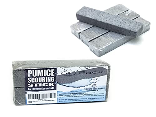 Natural Pumice Stone Scouring Stick - 4 Pack for Stain Removal