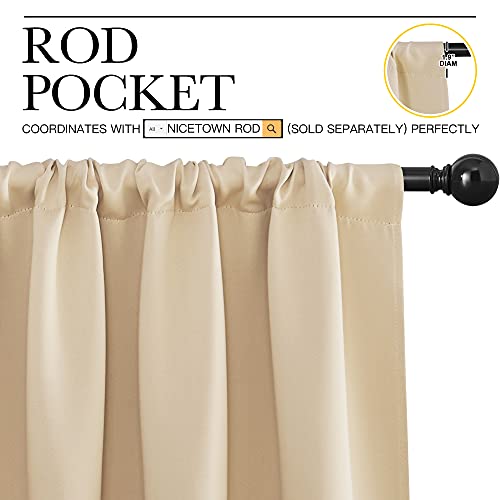NICETOWN Room Darkening Curtains - Thermal Insulated Drapes, 62x63