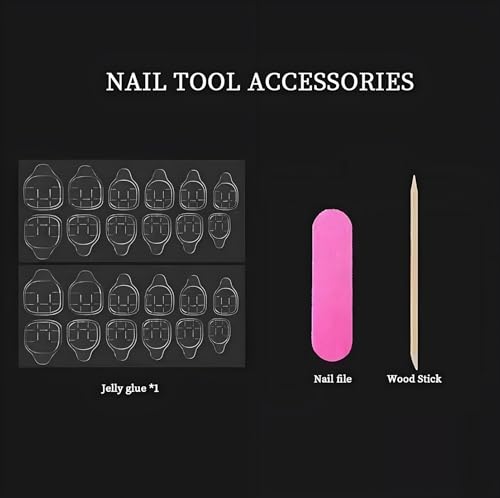 Hayooha Nude Glitter Toe Press on Nails - Short Square False Toenails