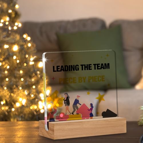 Acrylic Desk Decor Gift for Boss - 4x4 Inches Inspirational Sign