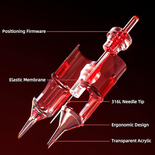 Troytatu 5RS Tattoo Cartridge Needles #12 Round Shader 20PCS