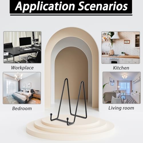 SEUNGCH 5 Pack 10 Inch Metal Plate Display Stands Bracket Holders - Modern Minimalist Design