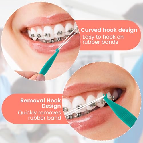 YALOJE 25pcs Orthodontic Rubber Band Placers with Hook and Pusher