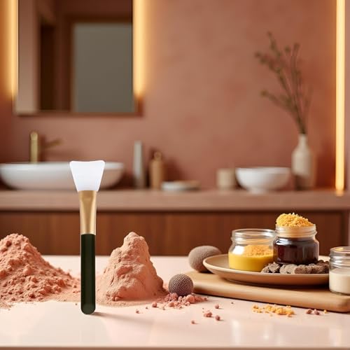 Dual-Use Face Mask Brush and Scraper Tool for Mud and Clay Masks