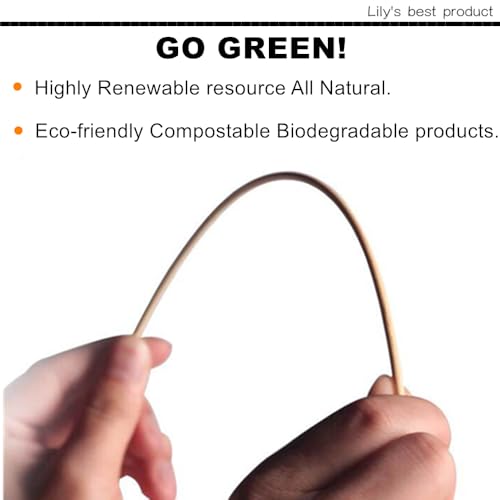 HOPELF 4" Natural Bamboo Skewers - Eco-Friendly Grilling & Party Use