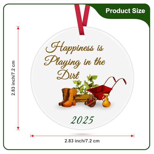2025 Gardening Christmas Ornament for Plant Lovers - Ceramic Hanging Decor