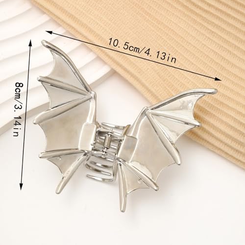 LETSWIN Halloween Bat Metal Hair Claw Clip Non-Slip Punk Hair Jaw Clip