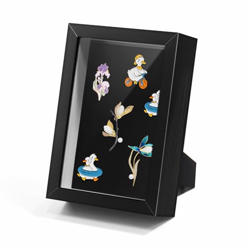 CROISSANT 4x6 Black Lapel Pin Display Case Shadow Box Frame
