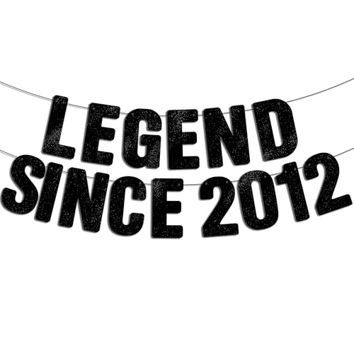 Pre-Strung Black Glitter Banner - Happy 14th Birthday Decorations