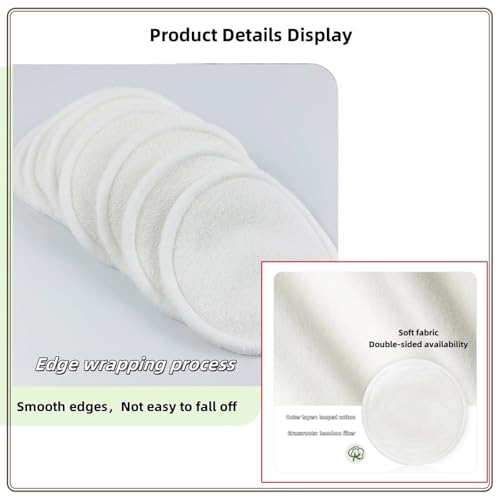 TIKIYOUN Reusable Makeup Remover Pads - 7 Pcs Bamboo Cotton Rounds