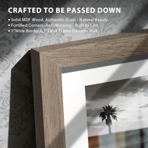 Walnut 13x19 Inch Picture Frame 5 Pack - Solid Wood Wall Photo Frames