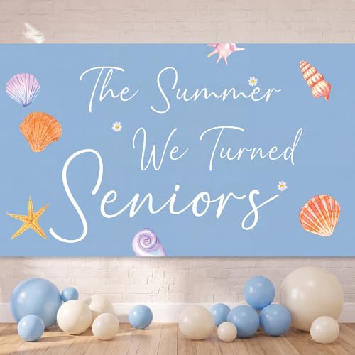 Coastal The Summer We Turned Seniors Backdrop 71x39'' Banner