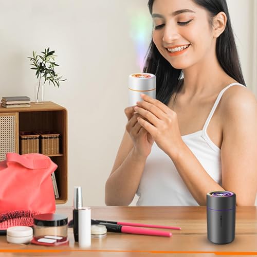 KISSWILL White Mini Humidifier - USB Desktop Humidifier with Auto Shut-Off & 2 Mist Modes