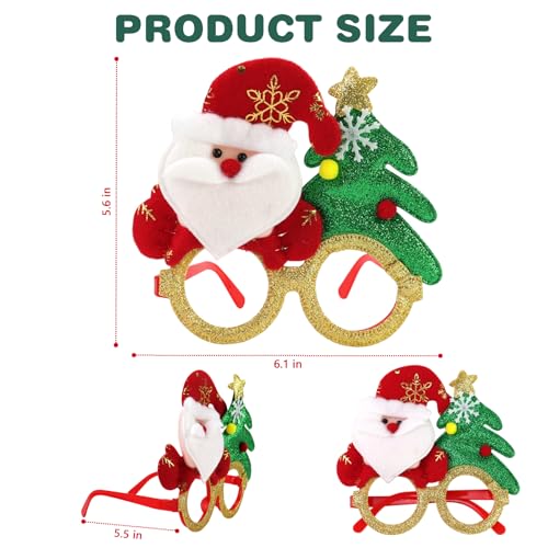Christmas Glitter Glasses Frames Set - 36 Holiday Costume Props