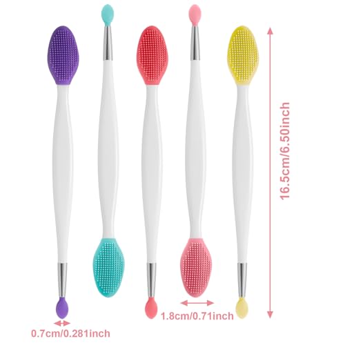 Silicone Lip Scrub Brush 10 Pcs 3-in-1 Exfoliator & Mask Applicator