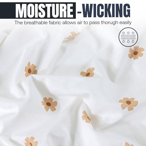 Dreamology 2 Pack Cotton Bassinet Sheets - Brown Flowers 17x32"