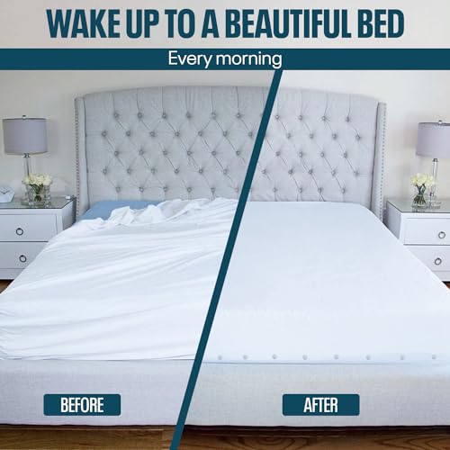 PinTight Bed Sheet Holder Fasteners with Metal Clips - Fits All Mattress Sizes
