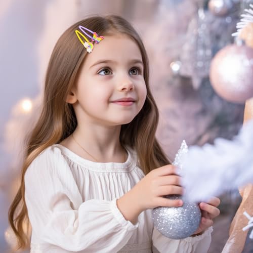 Annilubaby 8Pcs Colorful Butterfly Glitter Hair Clips for Girls