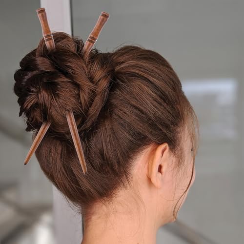 Gjinxi Wooden Hair Chopsticks 8-Piece Bamboo Shape Hair Sticks Pins