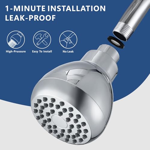 High Pressure Rain Shower Head with Anti-Clog Silicone Jets