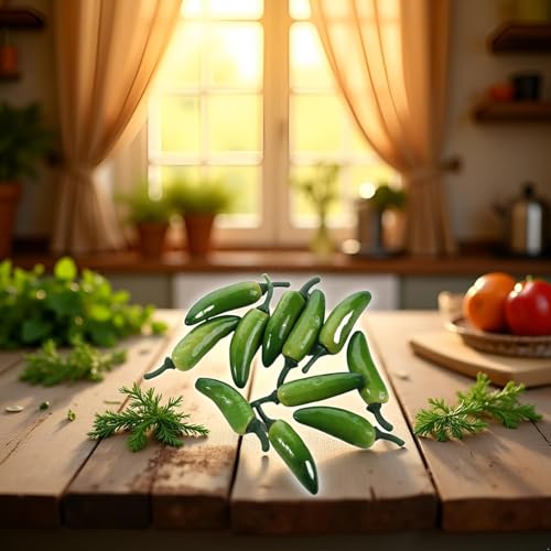 Artificial Green Chili Peppers 10-Pack Lifelike Fake Pepper Decor
