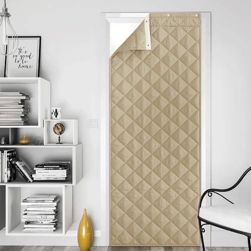 NICETOWN Taupe Thermal Insulated Door Curtain 82-Inch Long, Brown, 32"W x 82"L