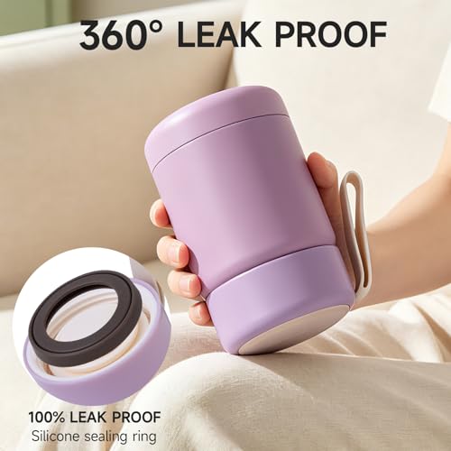 ERTOOE 10oz Insulated Food Jar, Leak-Proof Stainless Steel Lunch Container