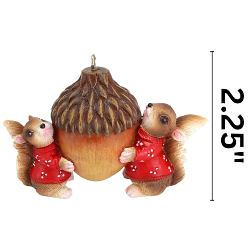 Needzo Squirrel in Sweater Christmas Ornament, Woodland Holiday Decor 2.25"