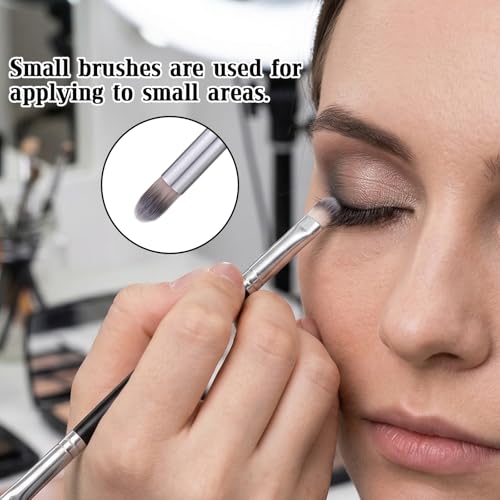 6Pcs Double-Sided Makeup Brush Set, Eyeshadow & Eyebrow Grooming Tools