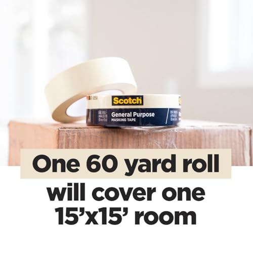 Scotch General Purpose Masking Tape 0.94 Inch x 1 Roll Indoor/Outdoor, Eco-Friendly