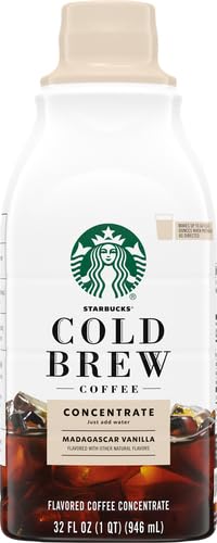 Starbucks Cold Brew Coffee Concentrate, Madagascar Vanilla, 32 fl oz (Pack of 4)