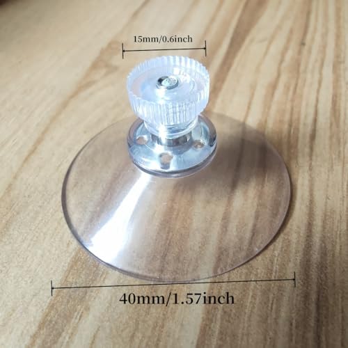 40mm Screw Suction Cups for Glass - Clear PVC Sucker Pads with M5 Nut (8 Pack)