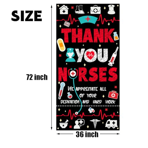 Thank You Nurses Banner | Nurse Week Decorations, 71x35in