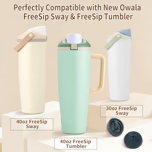 4PCS Replacement Silicone Stopper for Owala FreeSip Sway 30oz, 40oz, and FreeSip Tumbler 40oz Bottles, Silicone Water Bottle Top Lid Gasket Plug Accessories BPA-Free, Grey