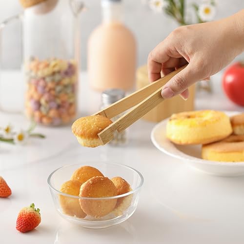 MONGSEW 8-Inch Bamboo Toaster Tongs – Eco-Friendly & Versatile