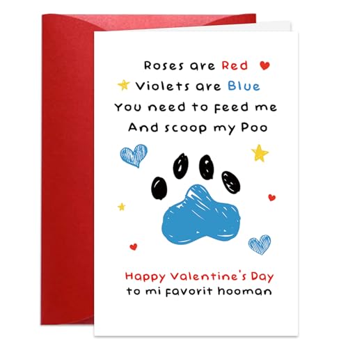 Funny Valentine's Day Card for Dog Lovers - Cute Gift with Envelope