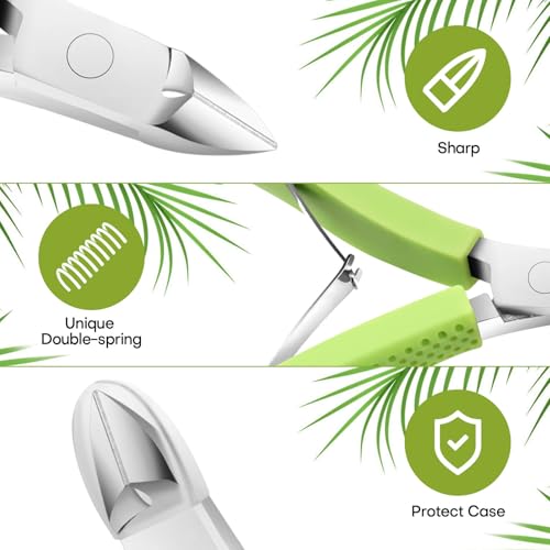 TEAORB Professional Cuticle Trimmer - Stainless Steel Nail Nipper with Silicone Handle
