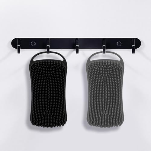 Vilnadu 2-in-1 Silicone Body Scrubber & Scalp Massager (Grey & Black)