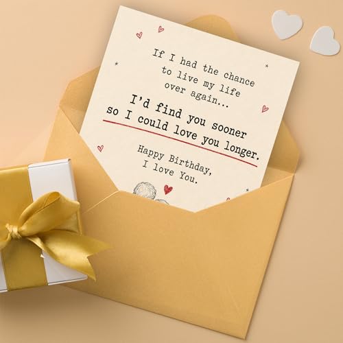 Romantic Happy Birthday Card for Him/Her - D Style 5x7